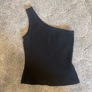 Black one strap tank top size small